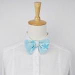 Knitted Bow Tie In Star Pattern: Baby Blue Star