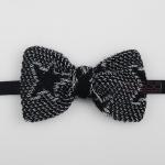 Knitted Bow Tie In Star Pattern: Black Star