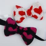 Knitted Bow Tie In Heart Pattern