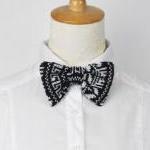 Knitted Bow Tie In Snowflake Pattern